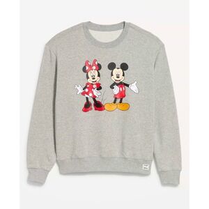 Old Navy Disney Mickey Minnie Mouse Sweatshirt Gray Mens XL 910035-00-1